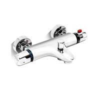 Miscelatore Termostatico per Doccia, Rubinetto Doccia Termostatico di Pulsante di Sicurezza 38°, Miscelatore Doccia in Ottone, Sinistro Caldo Destro Freddo, Valvola Doccia Termostatica