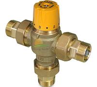 Miscelatore termostatico solare antiscottatura 30÷65°C. Connessioni 3/4" maschio a bocchettoni