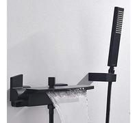 Miscelatore Vasca Da Bagno A Cascata Nero Con Doccetta Ideal Standard Rubinetto Vasca Da Bagno A Muro Con Ottone (B)
