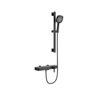 Miscelatore Vasca da Bagno con Doccetta 3 Geti, Rubinetto Vasca da Bagno a Cascata con Ripiano in Vetro, Muro Miscelatore Doccia con Progettazione dei Tasti del Pianoforte.