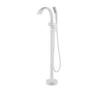 Miscelatore Vasca da Bagno Freestanding Cascata Rubinetto per Vasca da Bagno Ottone-Bianco