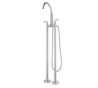 Miscelatore Vasca da Bagno Freestanding Cromo Rotazione a 360° a Collo di Cigno Rubinetto Vasca da Bagno con Doccetta,Cromo Placcato