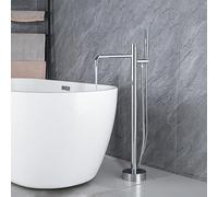 Miscelatore Vasca da Terra Monocomando Rotazione 360° Rubinetto per Vasca Freestanding con Doccetta,cromo