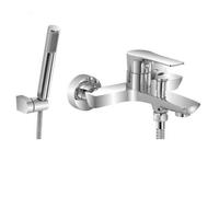 Miscelatore vasca Flat in ottone cromato con kit doccia incluso