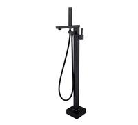 Miscelatore vasca freestanding a pavimento nero opaco quadrato