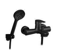 Miscelatore vasca nero opaco con duplex e kit doccia serie Lizzy