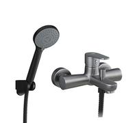 Miscelatore vasca nichel nero satinato con duplex e kit doccia serie Lizzy