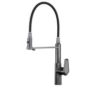Miscelatori monocomando girevoli, Rubinetto da cucina in ottone, doccetta estraibile, filtro for l'acqua, girevole a 360°, maniglia singola, grigio canna di fucile(A)