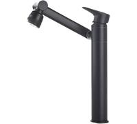 Miscelatori per Lavabo Rubinetto per Lavabo Interamente in Rame Rubinetto per Lavabo Caldo E Freddo Bagno Mobiletto per Bagno retrò Arte Rubinetto Girevole per Lavabo da Appoggio, Black + High Color