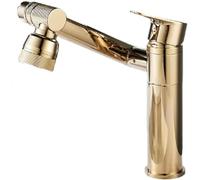 Miscelatori per Lavabo Rubinetto per Lavabo Interamente in Rame Rubinetto per Lavabo Caldo E Freddo Bagno Mobiletto per Bagno retrò Arte Rubinetto Girevole per Lavabo da Appoggio, Golden High