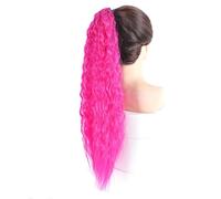 Miscelazione Perfetta Extension for coda di cavallo in capelli sintetici, colore ombré, capelli lunghi ricci e ondulati, coulisse, coda di cavallo Aspetto Sorprendente(PINK3)