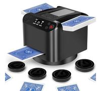 Mischia Carte Automatico, Mescolatore Carte da Gioco e Dealer 2 in 1, Distributore Carte da Gioco con 4 Chiamanti Senza Fili, Rotazione a 360 Gradi, Supporta Uno, Five Crowns, Monopoly Deal (Ferroso)