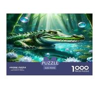 Mischievous Crocodile Jigsaw Puzzle,1000 Pezzi Classici, Per Adulti E Bambini Da 14 Anni E Più Giochi Rilassamento E Intelligence Sfida Impossibile - Regalo Per Amore E Amico 70x50cm/1000pcs