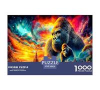 Mischievous Gorilla 1000 Pezzi Puzzle Classici Per Adulti E Bambini ≥12 Anni Giochi Del Cervello Per Appassionati Esperti Decorazione Casa Allenamento Memoria Attenzione 38x26cm/1000pcs