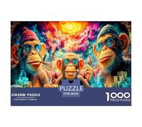 Mischievous Gorilla 1000 Pezzi Puzzle Classici Per Adulti E Bambini ≥12 Anni Giochi Del Cervello Sfida Impossibile Decorazione Casa Difficile Alta Qualità Pz 38x26cm/1000pcs