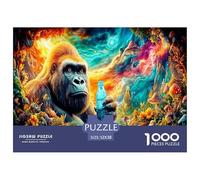 Mischievous Gorilla Jigsaw Puzzle 1000 Pezzi Classici Per Adulti E Bambini ≥14 Anni Giochi Del Cervello Per Appassionati Esperti Decorazione Casa Allenamento Memoria 52x38cm/1000pcs
