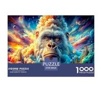 Mischievous Gorilla Jigsaw Puzzle 1000 Pezzi Classici Per Adulti E Bambini ≥14 Anni Giochi Del Cervello Per Appassionati Esperti Decorazione Casa Allenamento Memoria 38x26cm/1000pcs