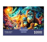 Mischievous Gorilla Jigsaw Puzzle 1000 Pezzi Classici Per Adulti E Bambini ≥14 Anni Giochi Del Cervello Sfida Impossibile Decorazione Casa Difficile Alta Qualità 70x50cm/1000pcs