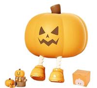 Mischievous Grinning Pumpkin Night Light, Cute Halloween Pumpkin Night Light, 3 Brightness Modes and Automatic Shutdown Timer, Soft Touch Bedside lamp, for Halloween (Color A)