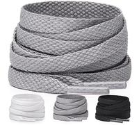 Miscly Lacci per Scarpe Piatti Sottili Sportivi [3 Paia] Stringhe per Sneakers, Scarpe da Corsa, Scarpe Sportive e Stivali - Larghezza 6mm (69 cm, Grigio)