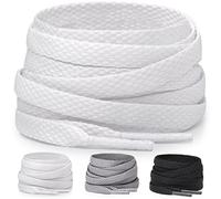 Miscly Lacci per Scarpe Piatti Sottili Sportivi [3 Paia] Stringhe per Sneakers, Scarpe da Corsa, Scarpe Sportive e Stivali - Larghezza 6mm (91 cm, Bianco)