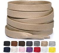 Miscly Lacci Piatti in Cotone Cerato per Stivali, Sneaker e Scarpe - Disponibili in Diverse Lunghezze e Colori (Cachi, 69 cm)