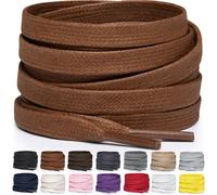 Miscly Lacci Piatti in Cotone Cerato per Stivali, Sneaker e Scarpe - Disponibili in Diverse Lunghezze e Colori (Marrone, 183 cm)