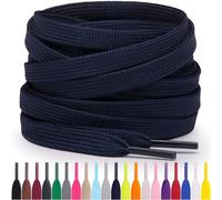 Miscly Lacci Piatti per Scarpe Sportive, Disponibili in Varie Lunghezze e Colori (Blu Navy, 114 cm)