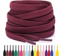 Miscly Lacci Piatti per Scarpe Sportive, Disponibili in Varie Lunghezze e Colori (Bordeaux, 114 cm)