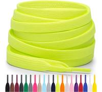 Miscly Lacci Piatti per Scarpe Sportive, Disponibili in Varie Lunghezze e Colori (Verde/Giallo Neon, 114 cm)