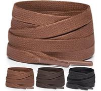 Miscly Lacci Scarpe Piatti Cerati [3 Paia] Stringhe Scarpe Resistenti - Lacci Per Scarpe Da Scarponi, Stivali, Scarponcini - Larghezza 6 mm (91 cm, Marrone)