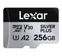 Lexar Silver Plus Micro SD-kaart, 256 GB, Microsdxc TF-kaart tot 205 MB/s lezen,