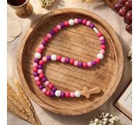 Misdary Rosario per bambini, in silicone, con scritta in lingua inglese "God Bless", con croce, per il primo anno, per feste di battesimo, per baby shower, comunione cristiana (rosa rosso e viola