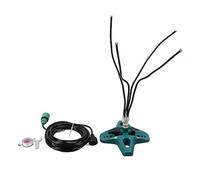MISDBOUBM di Raffreddamento a nebulizzazione Verticale, nebulizzatori Portatili da Esterno con Tubo da 8 Metri e Filettatura Standard USA, Tubo Flessibile Regolabile con 4 ugelli,