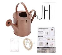 MISDBOUBM Star Shape Outdoor Shower with LED Light, Decorative Iron Garden Lamp for Yard Art, Cute Kettle Style Outdoor Lighting Not Afraid of Stagnant Water, Includes Brackets And Traction