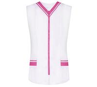 MISEMIYA - Abbigliamento Lavoro Signora Senza Maniche Bianco/Nero Uniforme Clinica Ospedale Pulizia Veterinario IGIENE OSPITALITÁ Ref-818 - Large, Rosa