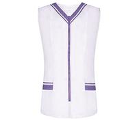 MISEMIYA - Abbigliamento Lavoro Signora Senza Maniche Bianco/Nero Uniforme Clinica Ospedale Pulizia Veterinario IGIENE OSPITALITÁ Ref-818 - Large, Lilla