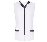 MISEMIYA - Abbigliamento Lavoro Signora Senza Maniche Bianco/Nero Uniforme Clinica Ospedale Pulizia Veterinario IGIENE OSPITALITÁ Ref-818 - X-Small, Nero