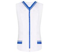 MISEMIYA - Abbigliamento Lavoro Signora Senza Maniche Bianco/Nero Uniforme Clinica Ospedale Pulizia Veterinario IGIENE OSPITALITÁ Ref-818 - Small, Blue Royal