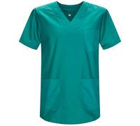 MISEMIYA - Abbigliamento Lavoro Unisex Collo Picco Maniche Corte Uniforme Clinica Ospedale Pulizia Veterinario IGIENE OSPITALITÁ - Ref.817 - X-Small, Verde