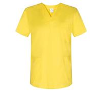 MISEMIYA - Abbigliamento Lavoro Unisex Collo Picco Maniche Corte Uniforme Clinica Ospedale Pulizia Veterinario IGIENE OSPITALITÁ - Ref.817 - X-Small, Giallo