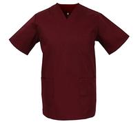 MISEMIYA - Abbigliamento Lavoro Unisex Collo Picco Maniche Corte Uniforme Clinica Ospedale Pulizia Veterinario IGIENE OSPITALITÁ - Ref.817 - Small, Granato