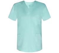 MISEMIYA - Abbigliamento Lavoro Unisex Collo Picco Maniche Corte Uniforme Clinica Ospedale Pulizia Veterinario IGIENE OSPITALITÁ - Ref.817-3XL, Turchese