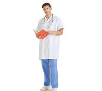 MISEMIYA Bata de Camice da Laboratorio MY-8162, Manica Corta, S Unisex-Adulto