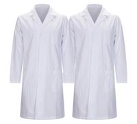 MISEMIYA Bata Medico Hombre 2-1816 Medical Lab Coat, Bianco, XL (Pacco da 2) Uomo