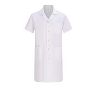 MISEMIYA - Camice da Laboratorio Unisex - Camice per Laboratorio di Chimica Uomo - Camice Medico Uomo Q8162 - Small, Bianco