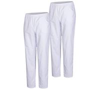MISEMIYA - Confezione 2 Pz - Pantaloni Sanitari Unisex - Divise MEDICHE Divise SANITARIE Pantaloni da Lavoro - RIF. 8312 * 2 pz - Large, Bianco 21