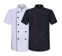 MISEMIYA - Confezione 2 unità -Chef Giacche Signore con Bottone RIFORMATO - Ref.8421B - 3XL, Black-White