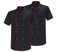 MISEMIYA - Confezione 2 unità -Chef Giacche Signore con Bottone RIFORMATO - Ref.8421B - Medium, Giacca da Cuoco 6821B - Nera