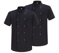 MISEMIYA - Confezione 2 unità -Chef Giacche Signore con Maniche Corte - Ref.8421-3XL, Giacca da Cuoco 6821 - Nera